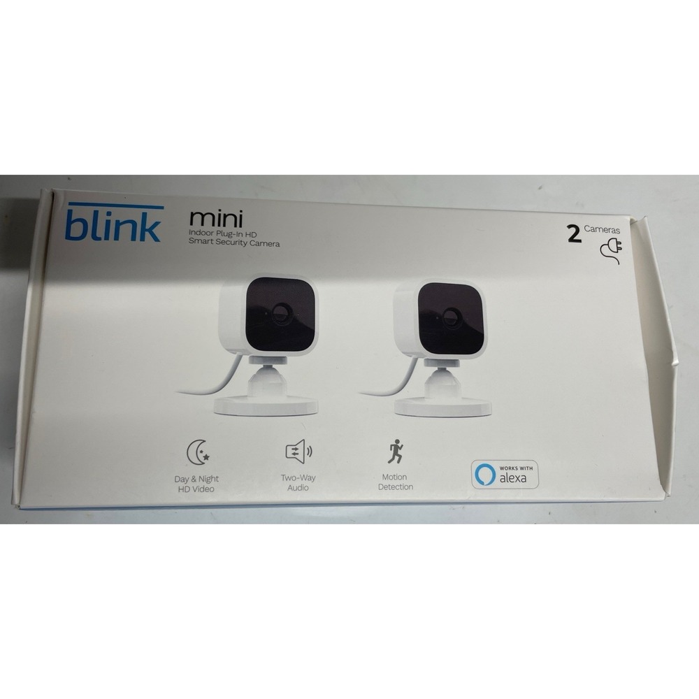 Blink Mini Indoor Plug-In HD Smart Security Camera 2 Cameras‎
